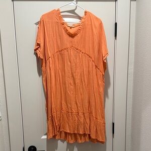 Orange Ruffled Women's Dress